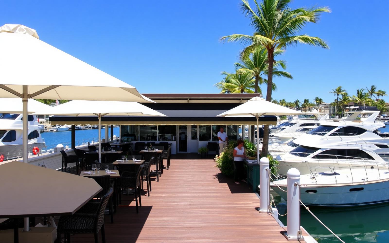 Omeros Bros Seafood Restaurant — waterfront dining at Main Beach